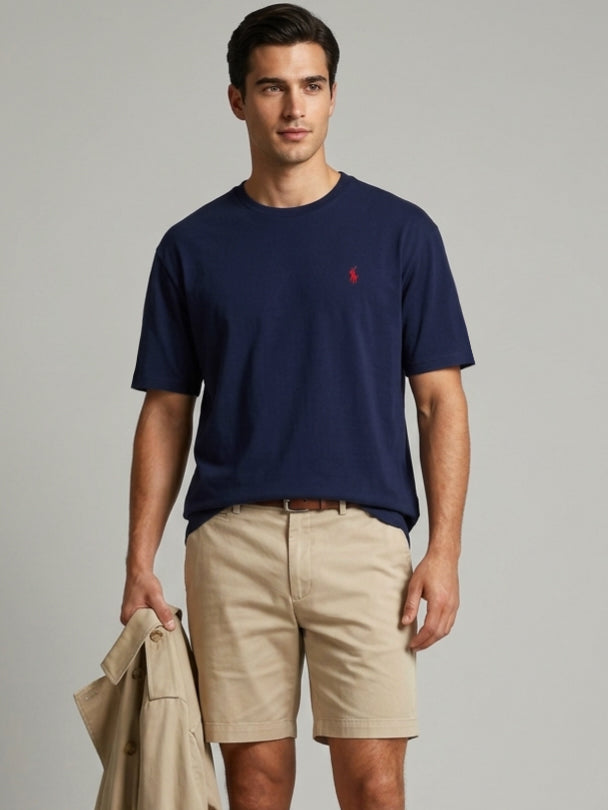 CTS3- PRLN RELAX FIT PREMIUM COTTON T SHIRT "NAVY"