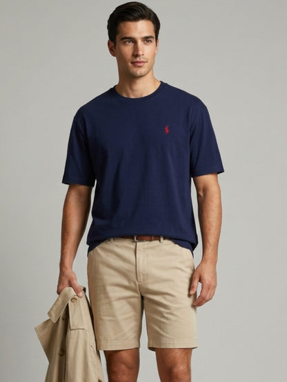 CTS3- PRLN RELAX FIT PREMIUM COTTON T SHIRT "NAVY"