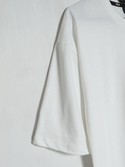 CTS3- PRLN RELAX FIT PREMIUM COTTON T SHIRT "WHITE"