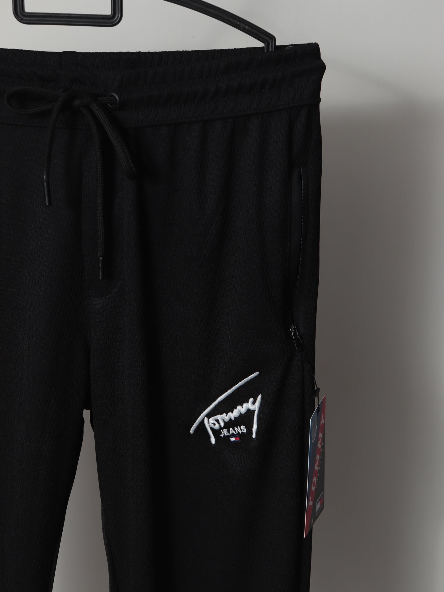 TR323- TJ Embroidered  MESH TEXTURE PREMIUM TROUSER "BLACK"