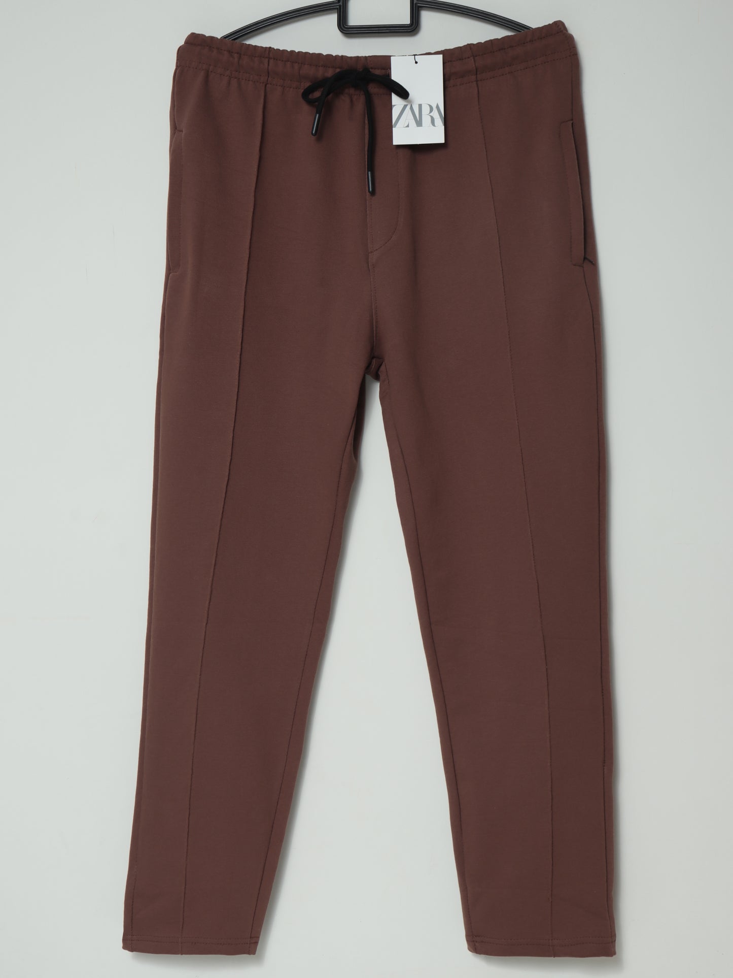 TR339- ZRA FRONT STRIPE 3 POCKET COTTON TROUSER "BROWN"