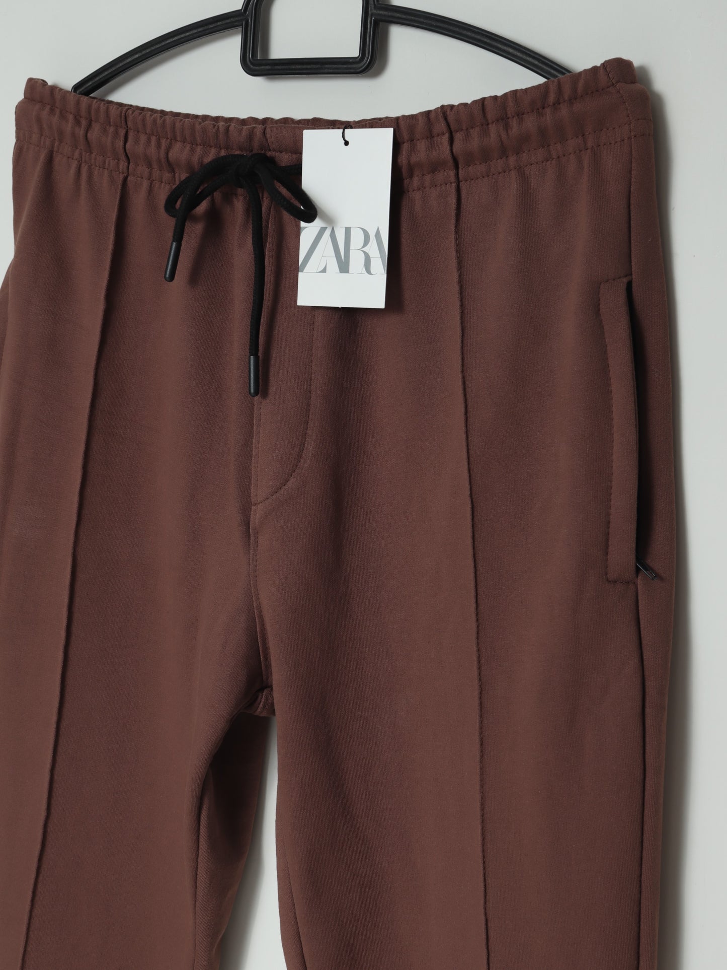 TR339- ZRA FRONT STRIPE 3 POCKET COTTON TROUSER "BROWN"