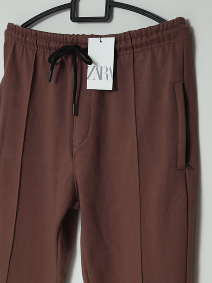TR339- ZRA FRONT STRIPE 3 POCKET COTTON TROUSER "BROWN"