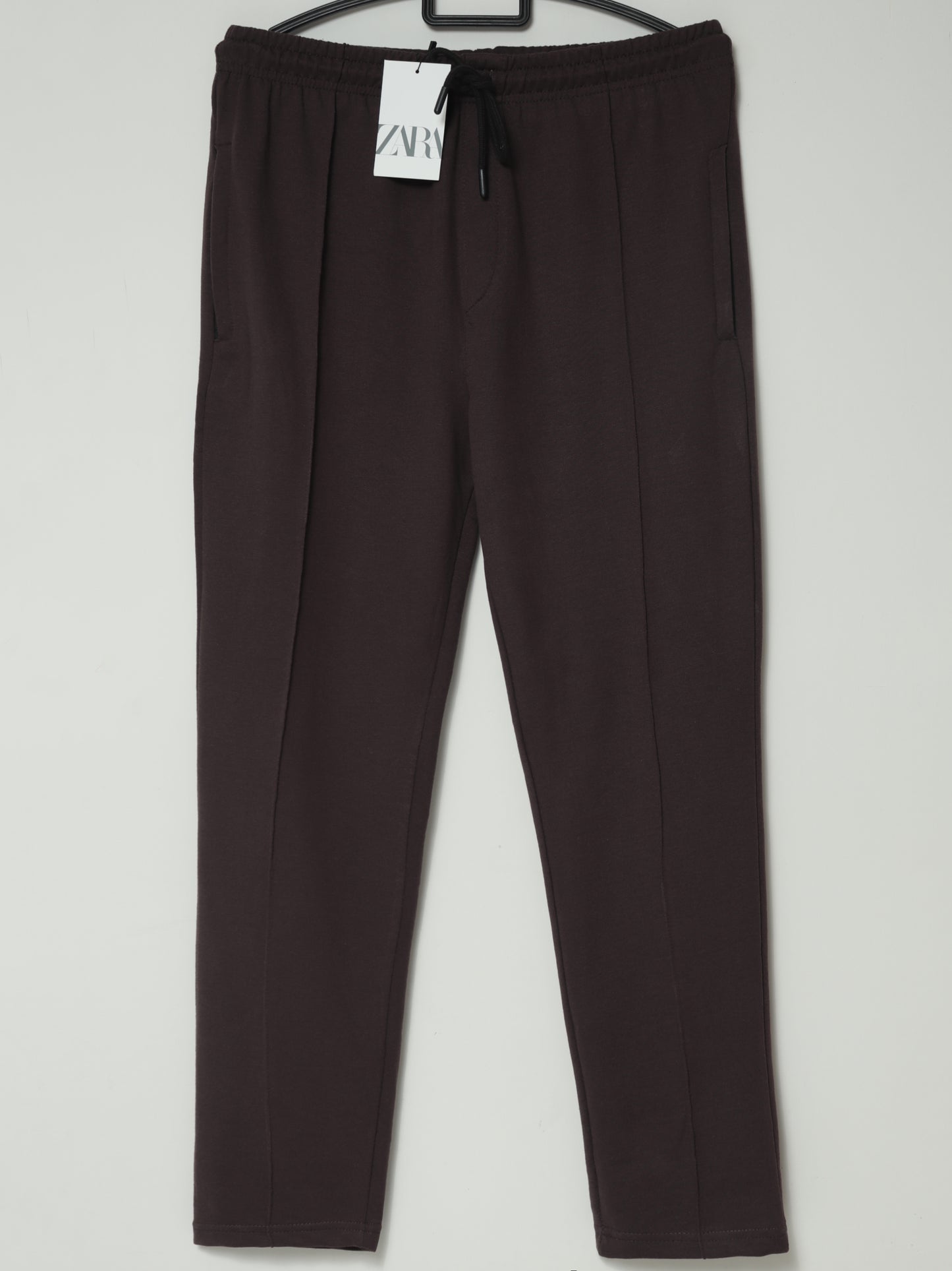 TR339- ZRA FRONT STRIPE 3 POCKET COTTON TROUSER "DARK BROWN"