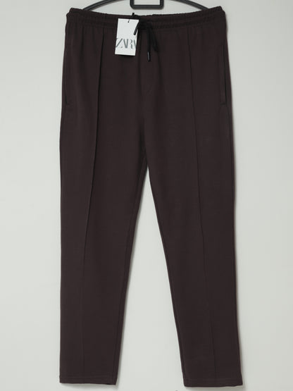 TR339- ZRA FRONT STRIPE 3 POCKET COTTON TROUSER "DARK BROWN"