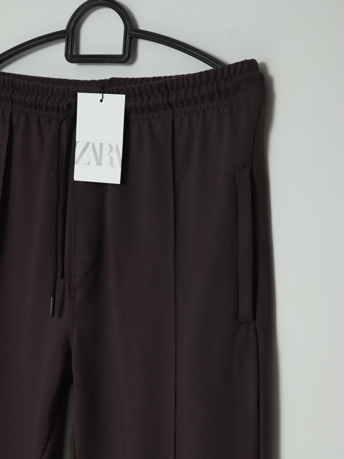 TR339- ZRA FRONT STRIPE 3 POCKET COTTON TROUSER "DARK BROWN"