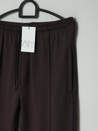 TR339- ZRA FRONT STRIPE 3 POCKET COTTON TROUSER "DARK BROWN"