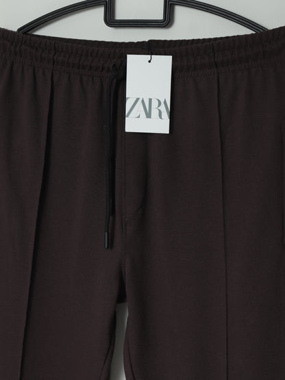 TR339- ZRA FRONT STRIPE 3 POCKET COTTON TROUSER "DARK BROWN"