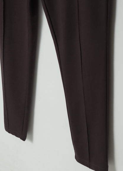 TR339- ZRA FRONT STRIPE 3 POCKET COTTON TROUSER "DARK BROWN"