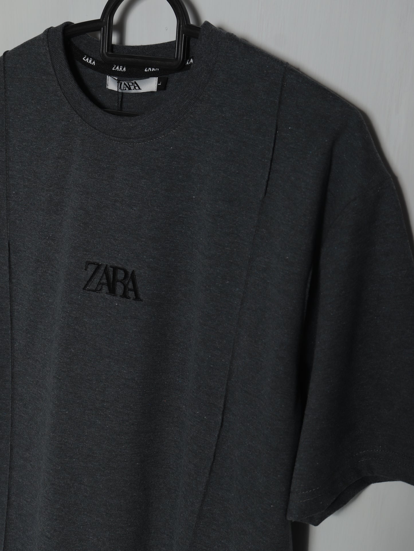 CTS4- ZRA RELAX FIT PREMIUM COTTON T SHIRT "CHARCOAL"