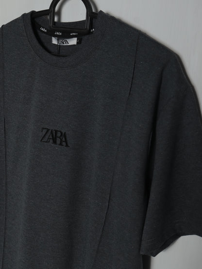 CTS4- ZRA RELAX FIT PREMIUM COTTON T SHIRT "CHARCOAL"