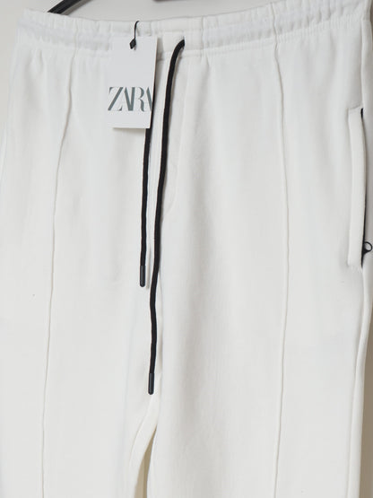 TR339- ZRA FRONT STRIPE 3 POCKET COTTON TROUSER "WHITE"