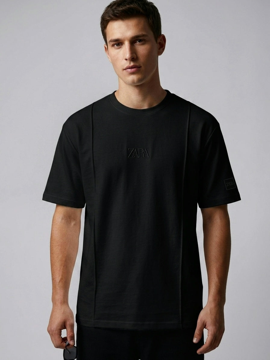 CTS4- ZRA RELAX FIT PREMIUM COTTON T SHIRT "BLACK"