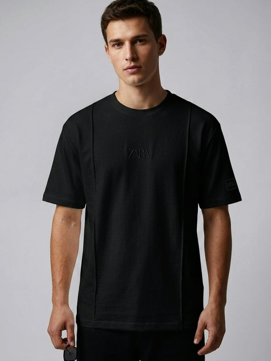 CTS4- ZRA RELAX FIT PREMIUM COTTON T SHIRT "BLACK"