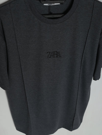 CTS4- ZRA RELAX FIT PREMIUM COTTON T SHIRT "CHARCOAL"