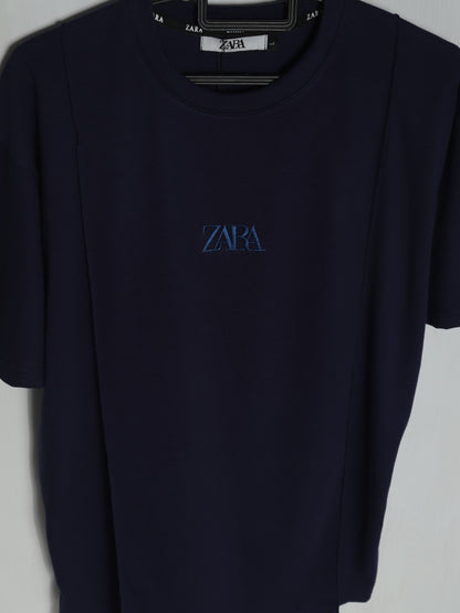 CTS4- ZRA RELAX FIT PREMIUM COTTON T SHIRT "NAVY"