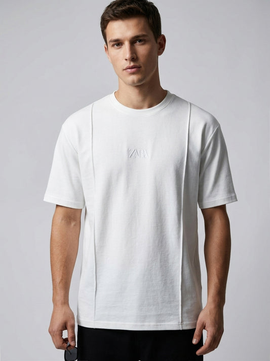 CTS4- ZRA RELAX FIT PREMIUM COTTON T SHIRT "WHITE"