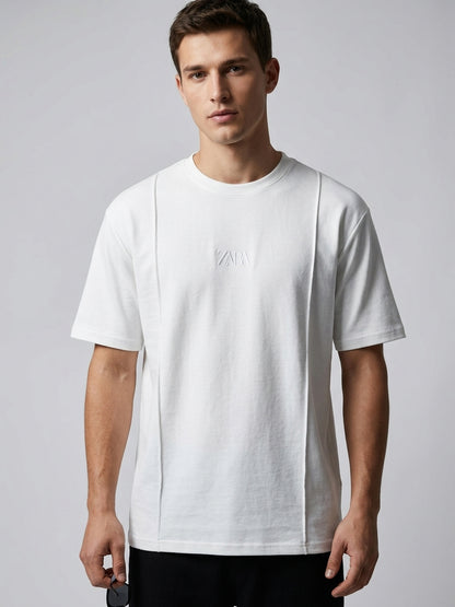 CTS4- ZRA RELAX FIT PREMIUM COTTON T SHIRT "WHITE"