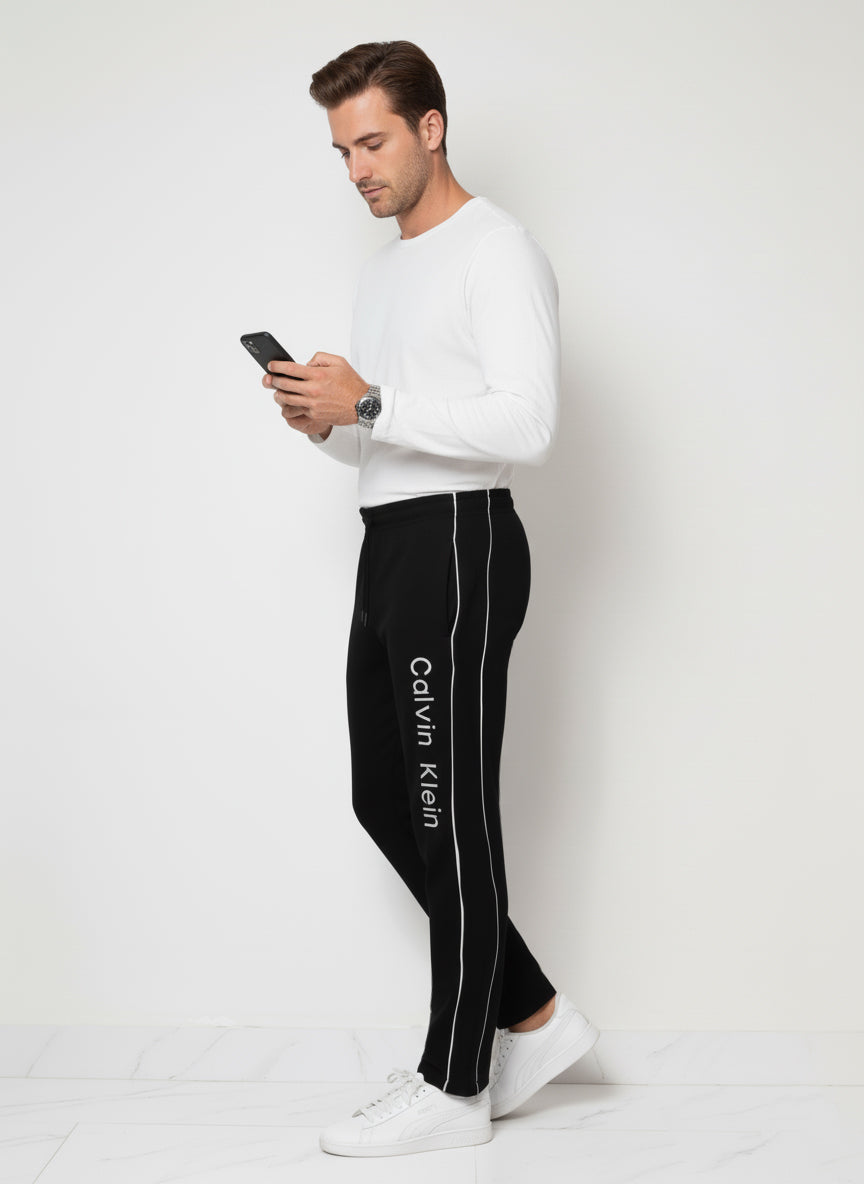 TR338-CKLN PURE COTTON TERRY 3 POCKET TROUSER "BLACK"