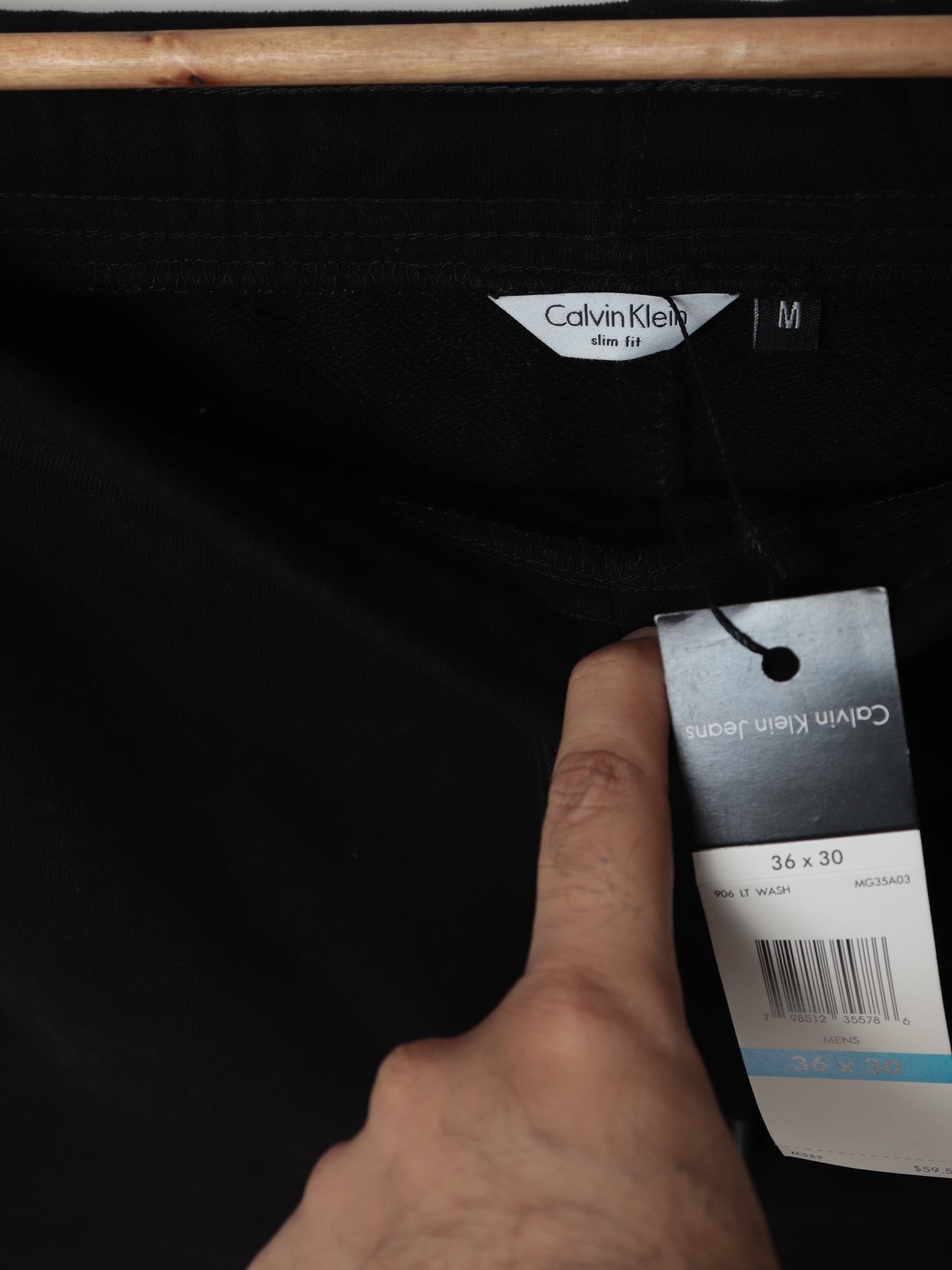 TR338-CKLN PURE COTTON TERRY 3 POCKET TROUSER "BLACK"