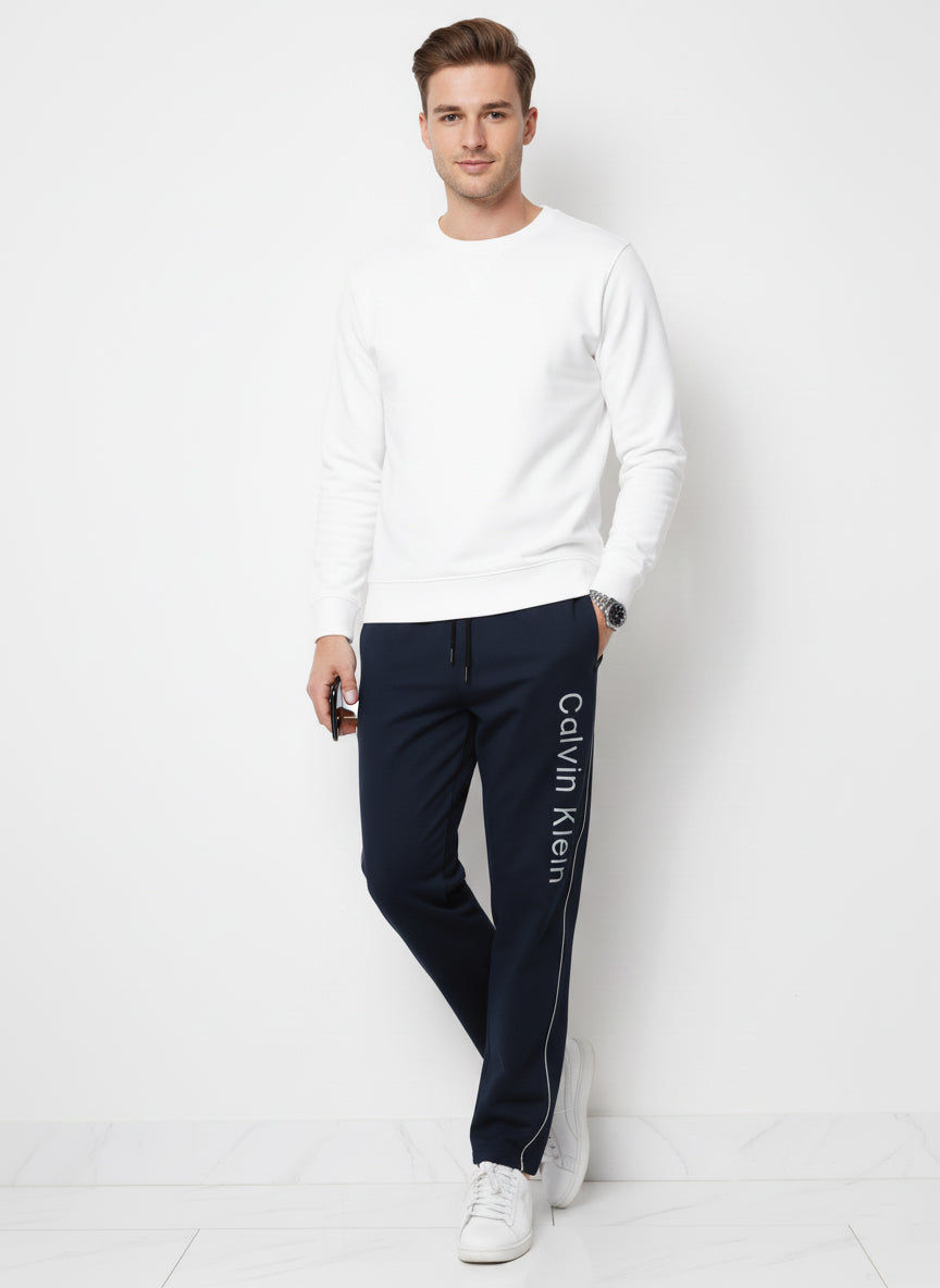TR338-CKLN PURE COTTON TERRY 3 POCKET TROUSER "NAVY BLUE"