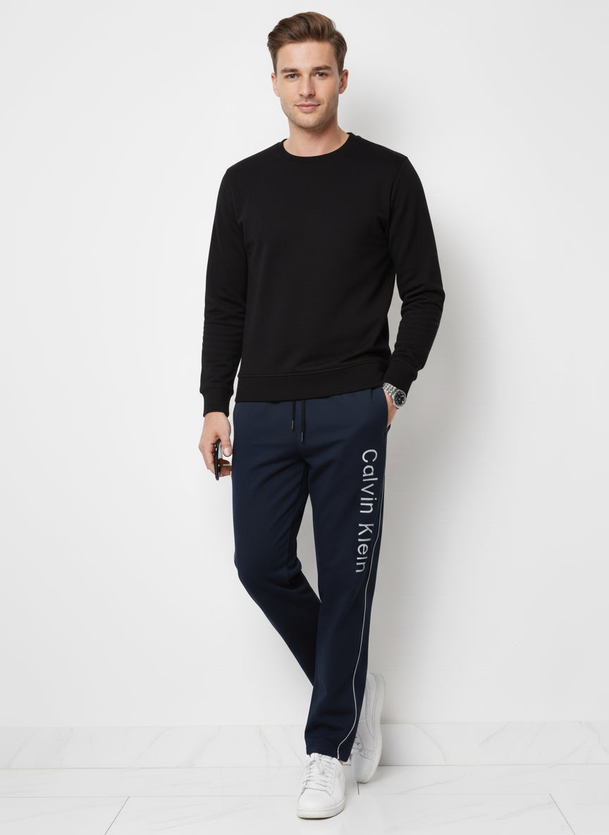 TR338-CKLN PURE COTTON TERRY 3 POCKET TROUSER "NAVY BLUE"