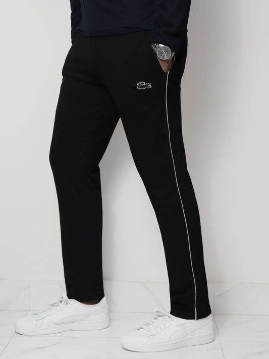 TR328-P- LCSTE 100% COTTON TERRY PIPING TROUSER "BLACK"