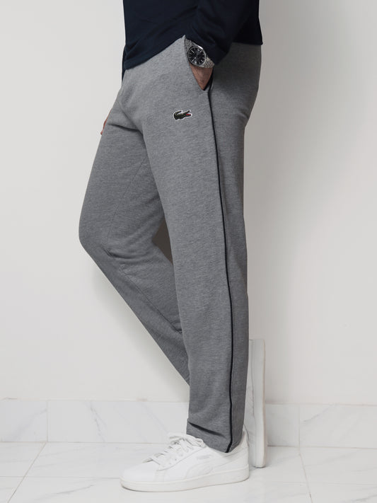 TR328-P- LCSTE 100% COTTON TERRY PIPING TROUSER "MID GREY"