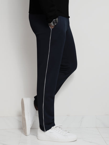TR328-P- LCSTE 100% COTTON TERRY PIPING TROUSER "NAVY"