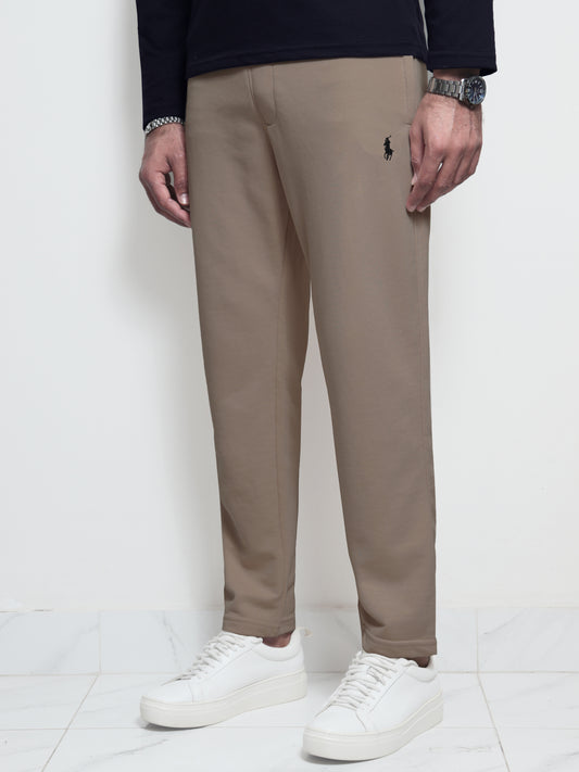 TR329-B- PRLN COTTON TERRY BACK POCKET TROUSER "BROWN"