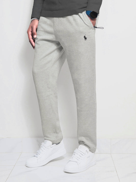 TR329-B- PRLN COTTON TERRY BACK POCKET TROUSER "HEATHER GREY"