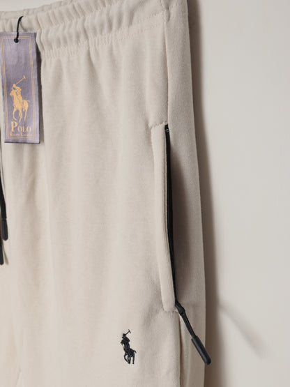 TR329-B- PRLN COTTON TERRY BACK POCKET TROUSER "VANILLA WHITE"