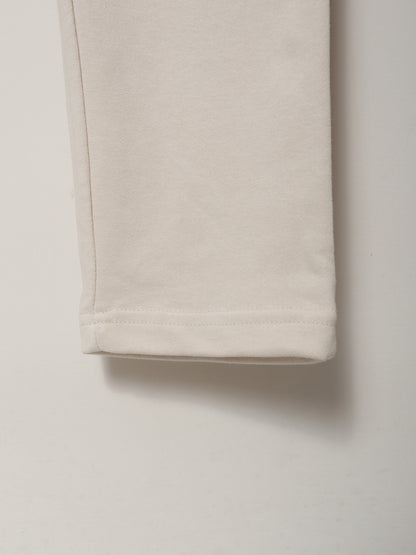TR329-B- PRLN COTTON TERRY BACK POCKET TROUSER "VANILLA WHITE"
