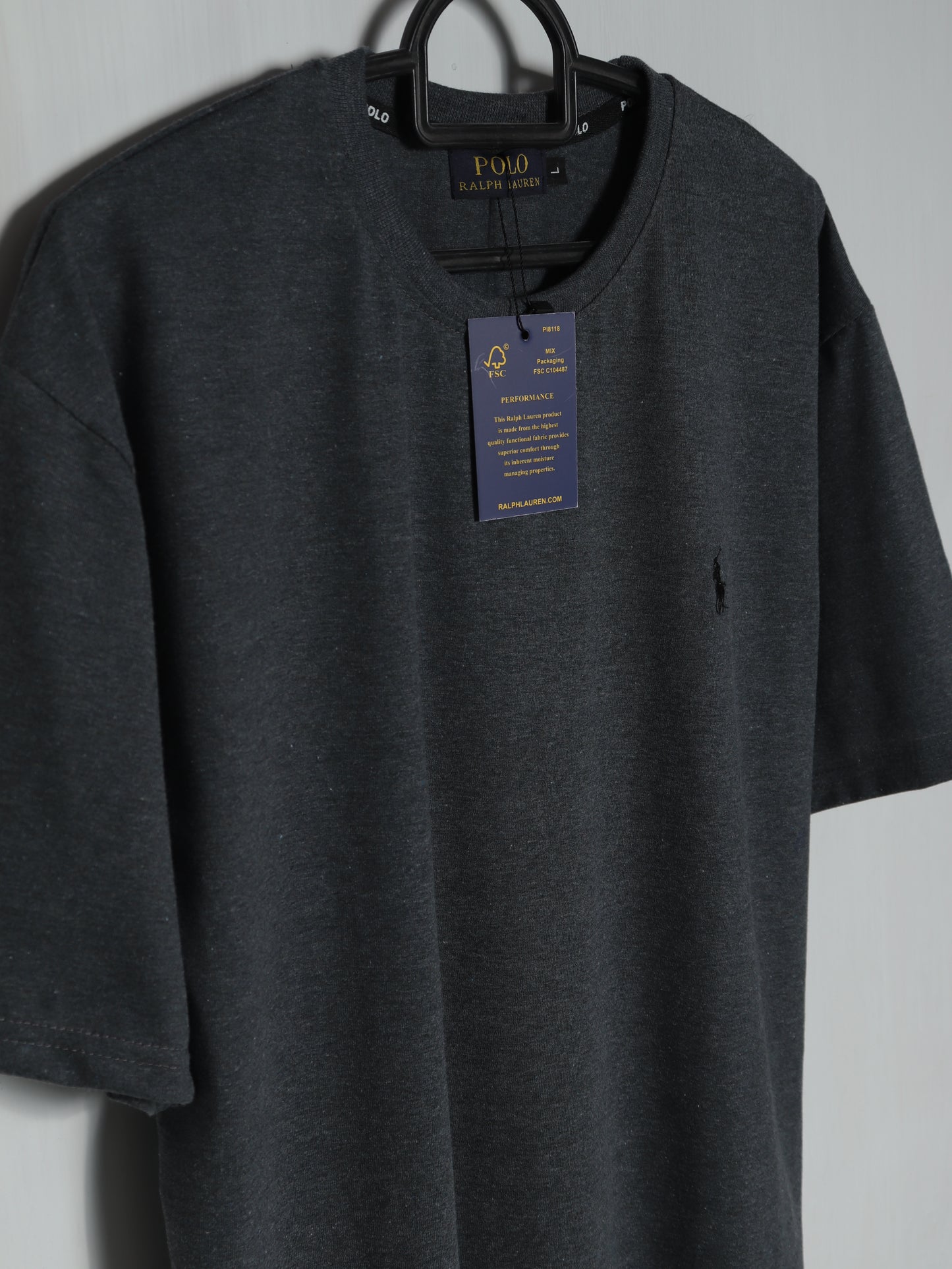 CTS3- PRLN RELAX FIT PREMIUM COTTON T SHIRT "CHARCOAL"