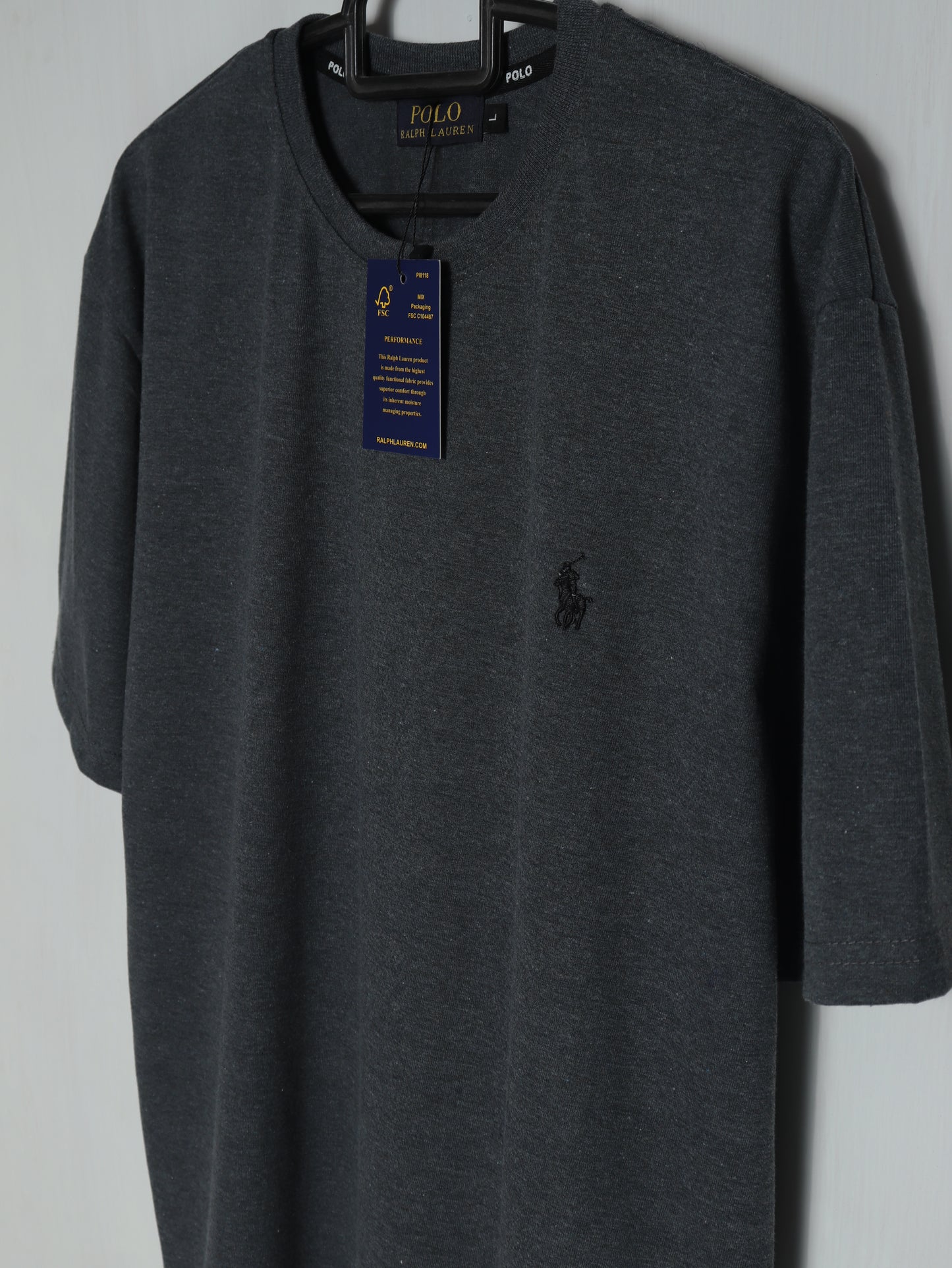 CTS3- PRLN RELAX FIT PREMIUM COTTON T SHIRT "CHARCOAL"