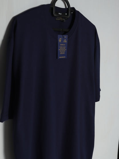 CTS3- PRLN RELAX FIT PREMIUM COTTON T SHIRT "NAVY"