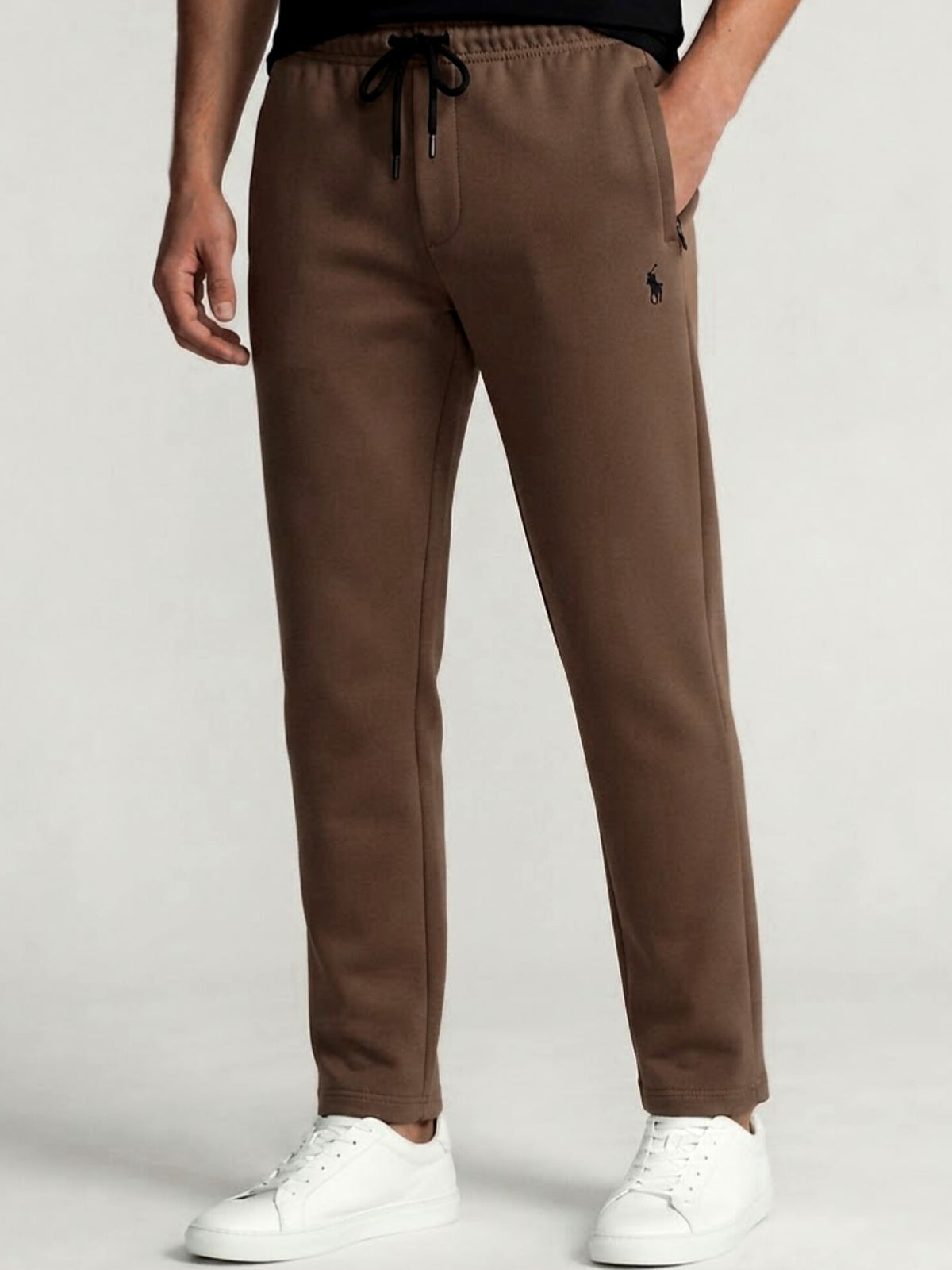 TR329-B- PRLN COTTON TERRY BACK POCKET TROUSER "MOCHA BROWN"