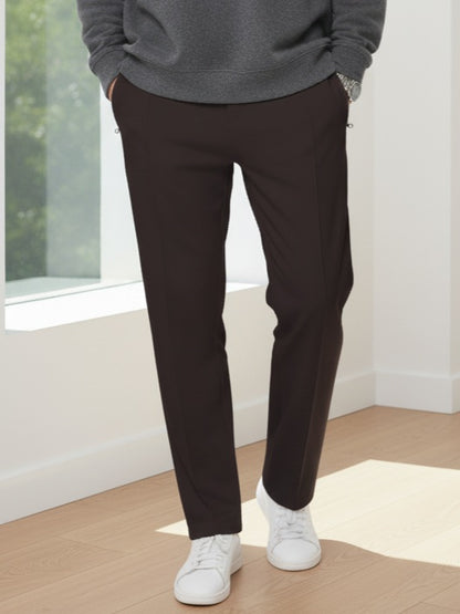 TR339- ZRA FRONT STRIPE 3 POCKET COTTON TROUSER "DARK BROWN"