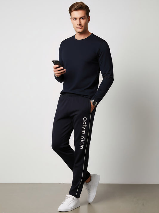 TR338-CKLN PURE COTTON TERRY 3 POCKET TROUSER "DARK NAVY"