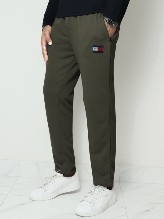 TR337-TMY PURE COTTON TERRY BACK POCKET TROUSER  "OLIVE"