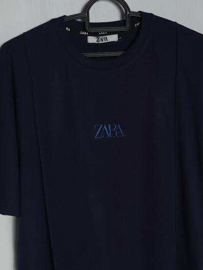CTS4- ZRA RELAX FIT PREMIUM COTTON T SHIRT "NAVY"