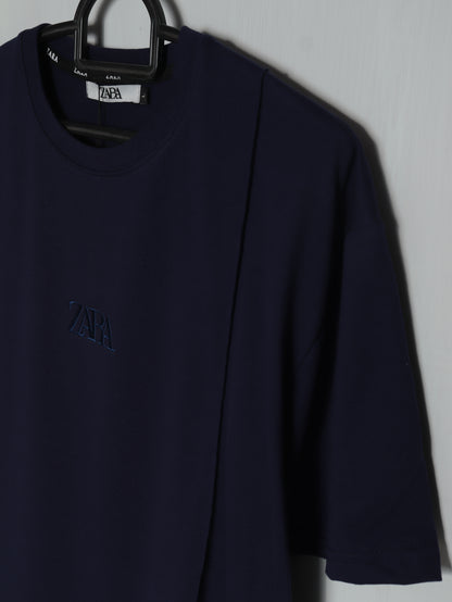 CTS4- ZRA RELAX FIT PREMIUM COTTON T SHIRT "NAVY"
