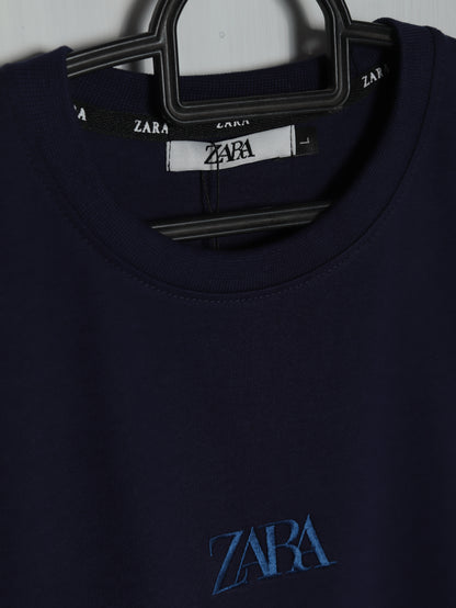 CTS4- ZRA RELAX FIT PREMIUM COTTON T SHIRT "NAVY"