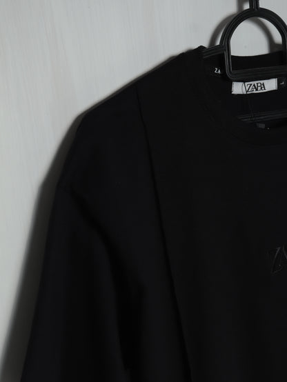 CTS4- ZRA RELAX FIT PREMIUM COTTON T SHIRT "BLACK"
