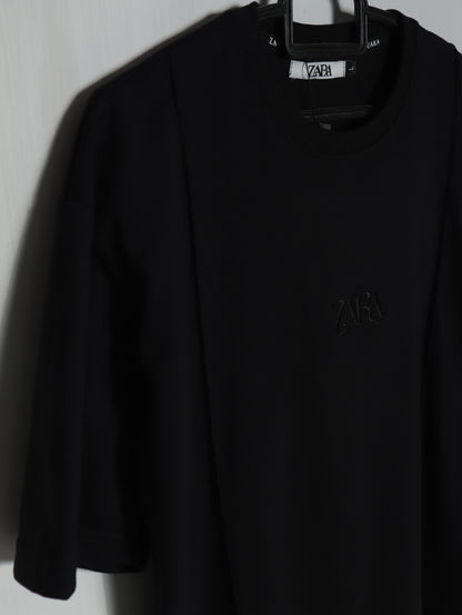 CTS4- ZRA RELAX FIT PREMIUM COTTON T SHIRT "BLACK"