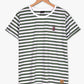 TS105-KLENGKET STRIPED T SHIRT "OLIVE/WHITE"