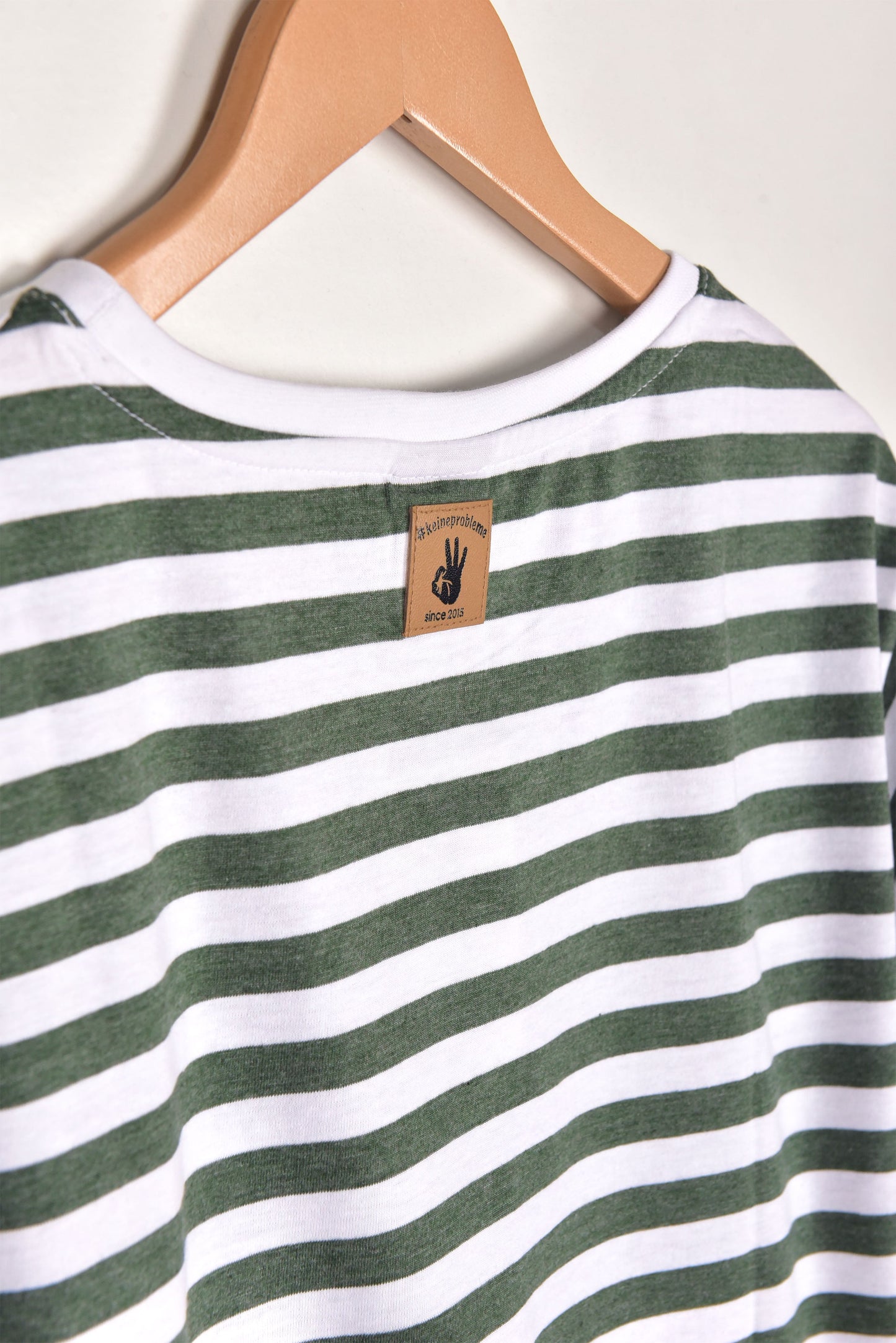 TS105-KLENGKET STRIPED T SHIRT "OLIVE/WHITE"