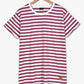 TS105-KLENGKET STRIPED T SHIRT "MAROON/WHITE"