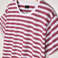 TS105-KLENGKET STRIPED T SHIRT "MAROON/WHITE"