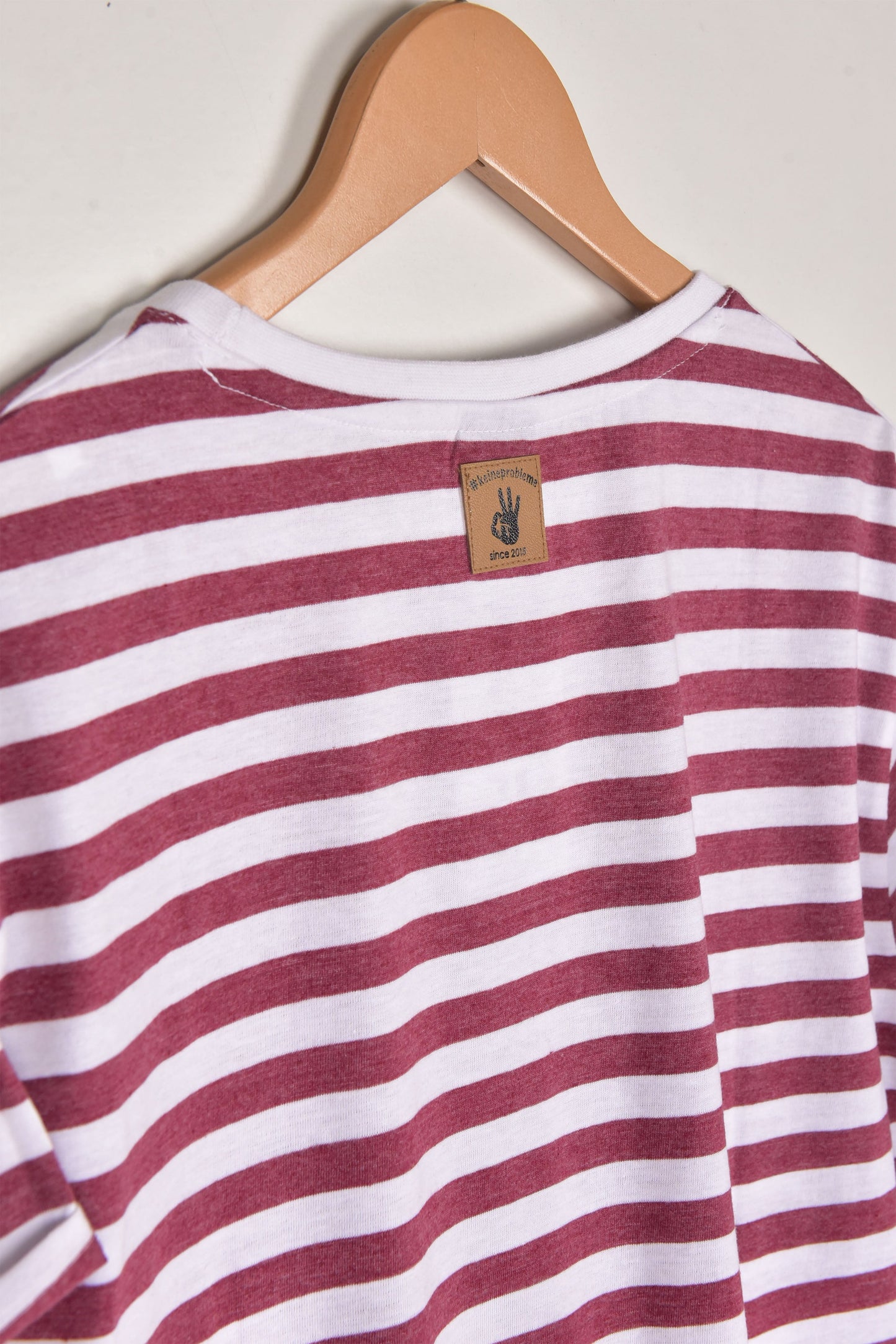 TS105-KLENGKET STRIPED T SHIRT "MAROON/WHITE"